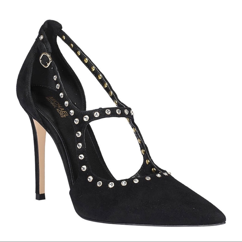 Michael Kors Ava Black Suede Stud Stiletto Heels